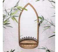 Annibells Gold Metal Garden Wall Mirror With Shelf (16257) - Large