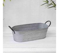Annibells Large Aged Galvanised Metal Trough Planters (4907) - Small