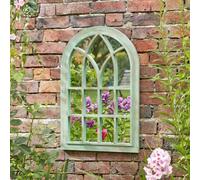 Annibells Large Green Verdigris Arched Window Style Wall Mirror Home / Garden