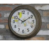 Annibells Large Round Rustic World Map Antique Wall Clock