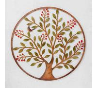 Annibells Large Rustic Berry Tree Metal Round Wall Art Garden Sculpture Indoor/outdoor Plaque 60Cm (4941)