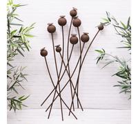 Annibells Large Rustic Poppy Head Metal Outdoor Wall Plaque (17965)