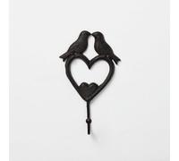 Annibells Metal Cast Iron Heart & Love Birds Metal Garden Rustic Wall Coat Hook