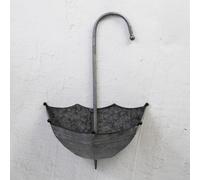 Annibells Metal Wall Umbrella Galvanised Flower Pots Garden Balcony Planters (Large)