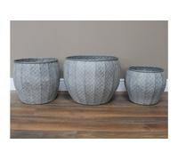 Annibells Round Decorative Metal Garden Tub Planters (10148) - Large