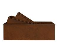 Annibells Rustic Rusty Large Metal Rectangular Trough Planters/Window Boxes (Medium)