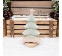 Annibells Sage Green Ceramic Christmas Tree On Wood Base (11188) - Large