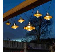 Annibells Set Of 10 Gold Solar Led Shade String Lights (14069)