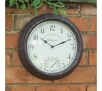 Annibells Vintage Bronze Garden Clock & Thermometer (10185)