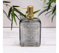 Annibells Vintage Glass Grey Brown Soap Dispenser - Grey