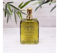 Annibells Vintage Glass Soap Dispensers Gold Pump - Green