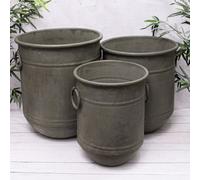 Annibells Vintage Green Galvanised Metal Flower Pots (17168) - Large