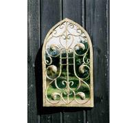 Annibells Vintage Green Leaf Metal Arched Garden Mirror (12769)