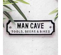 Annibells White Black Metal Man Cave Tools Sign (13389)