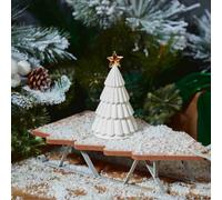 Annibells White Ceramic Christmas Tree Ornament With Gold Star