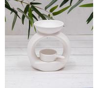 Annibells White Ceramic Wax Melt Burner Tea-Light Pan Holder 16390