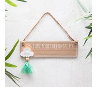 Annibells Wooden Rainbow Plaque / Sign 'this Room Belongs To'