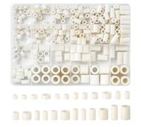 Annickee 320 Pcs Nylon Spacers Washers Assortment Kit, Round Plastic Spacers Non Threaded Column Standoff Support, M3/M4/M6/M8 Insulation Washers Assorted for Screws, Switch and Receptacle, White
