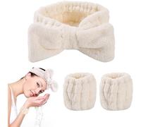 ANNIE 3 Pieces Spa Headband Wrist Bands for Washing Face Face Wash Headband and Wristband Set Face Wash Headband for Washing Face