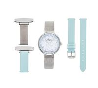 Annie Apple Interchangeable Marble/Silver/Blue Mesh Nurses Hairdresser Beautician Pocket Fob Watch