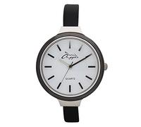 Annie Apple Ladies Designer Crystal Simplicity Silver and Black Watch
