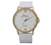 Annie Apple Ladies Designer Crystal Timeless Gold and White Watch
