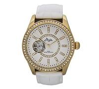 Annie Apple Ladies Designer Eternity Gold case White dial White Strap Automatic Watch