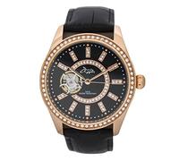 Annie Apple Ladies Designer Eternity Rose Gold case Black dial Black Strap Automatic Watch
