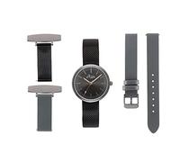 Annie Apple Nurse Fob Watch - Interchangeable Gunmetal/Grey Leather Straps, Pocket Watch for Nurses, Beauticians & Healthcare Professionals.