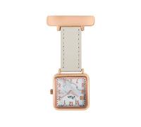 Annie Apple Square Marble/Rose Gold/Grey Leather Nurses Nurse Hairdresser Beautician Pocket Fob Watch