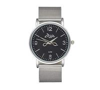 Annie Apple Women’s Wrist Watch - Black Dial with Silver Mesh Strap & Scissor Hands, Designer Nurse & Beautician Watch
