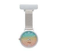 Annie Apple Women's Aurora Glitter Rainbow, Silver Mesh Nurses Fob Watch Annie Apple Silver One Size