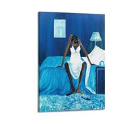 Annie Frances Lee，Blue Monday Posters Hanging Canvas Paintings Minimalist Wall Art Prints for Bedroom & Living Room 08x12inch(20x30cm)