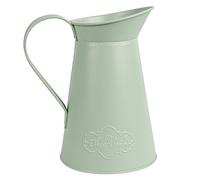Annie Garden Rustic Metal Farmhouse Flower Pitcher Vase, Large Leakproof Milk Jug Vase for Home Decor (Green)