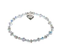 Annie Haak Aurora Crystal 925 Sterling Silver Clear Crystals Sparkling Bracelet Gift For Woman Friend Wife Elegant Stetch Fit Casual Birthday Anniversary Handmade in UK (17cm, 17, Centimeters)