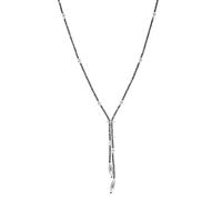 ANNIE HAAK Hematite Lariat 925 Sterling Silver Necklace Hematite Healing Crystals Bohemian Inspired For Women Girlfriend Friend Elegant Anniversary Long Beaded Friendship Necklace Handmade Length 50cm