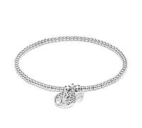 ANNIE HAAK Santeenie 925 Sterling Silver Beaded Bracelet Tree of Life Charm Gift for Her Women Friend Spiritual Personal Growth Symbolic Wisdom Birthday Sentimental Friendship Handmade in UK Size 17cm