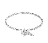 Annie Haak Santeenie 925 Sterling Silver Bracelet, My Guardian Angel Charm, Stretch fit, Gift for Women/Friend, Spiritual, Friendship, Memorial, Handmade in the UK, Size 19cm circumference