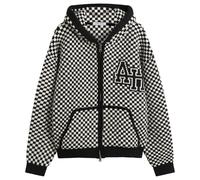 ANNIE HOOD Men's Checked Knitted Jacket Black/White