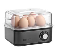 Annie & Mia Design - Stainless steel electric egg cooker, capacity of 8 eggs, 500 W, hard, medium, boiled egg peeler, egg steamer, multifunctional, button control and