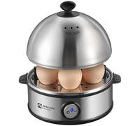 Annie & Mia Design - Stainless Steel Electric Egg Pot, Holds 7 Eggs, 360W, Hard, Medium, Soft Boiled Egg Peeler, Egg Steamer, Multi-function, Shut-off Function