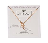 Annie Oak Womens 316L Stainless Steel 18k Rose Gold Geometric Parrot Princess Length Necklace