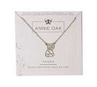 Annie Oak Womens 316L Stainless Steel 925 Silver Geometric Panda Princess Length Necklace