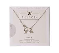 Annie Oak Womens 316L Stainless Steel 925 Silver Geometric Wolf Princess Length Necklace