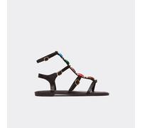 Annie Stone Detail Strappy Gladiator Sandal In Brown Faux Leather, Women's Size UK 3