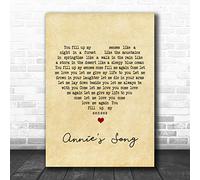 Annie's Song Vintage Heart Song Lyric Quote Print
