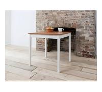 Annika Bistro Table - White & Natural Pine, Modern Flat-Pack Dining Table