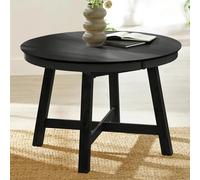Annika Extending Dining Table - 115cm-154cm - 6-8 Seater - Round - Black - Oak Veneer