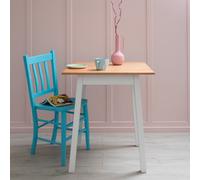Annika Liten Kitchen Dining Table in Natural Pine & Classic White