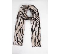 Annika Tiger Print Stripe Lightweight Foil Scarf Sarta Cream One Size